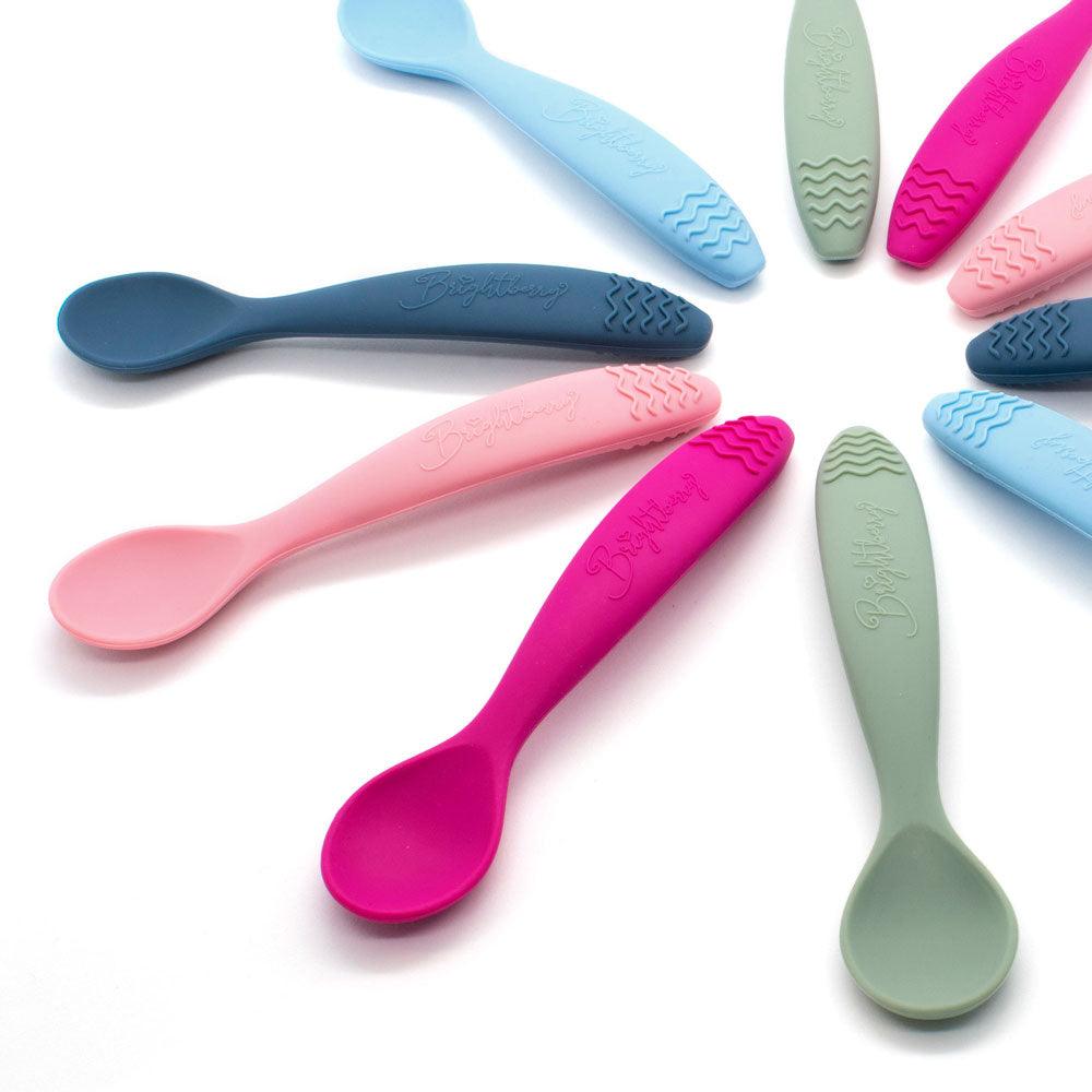 BRIGHT BERRY Silicone Self Feeding Spoons