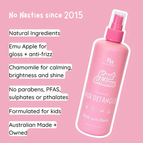 NO NASTIES | Kids Hair Detangling Spray in Strawberry 250ml