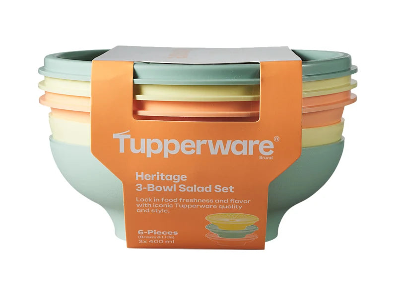 TUPPERWARE | Heritage Salad Bowl Set of 3 | 400ml